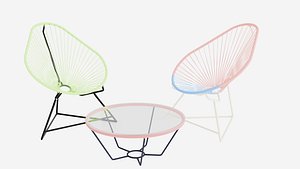 acapulco chair table 3D model
