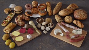 3d baguette beetroot bigmac model