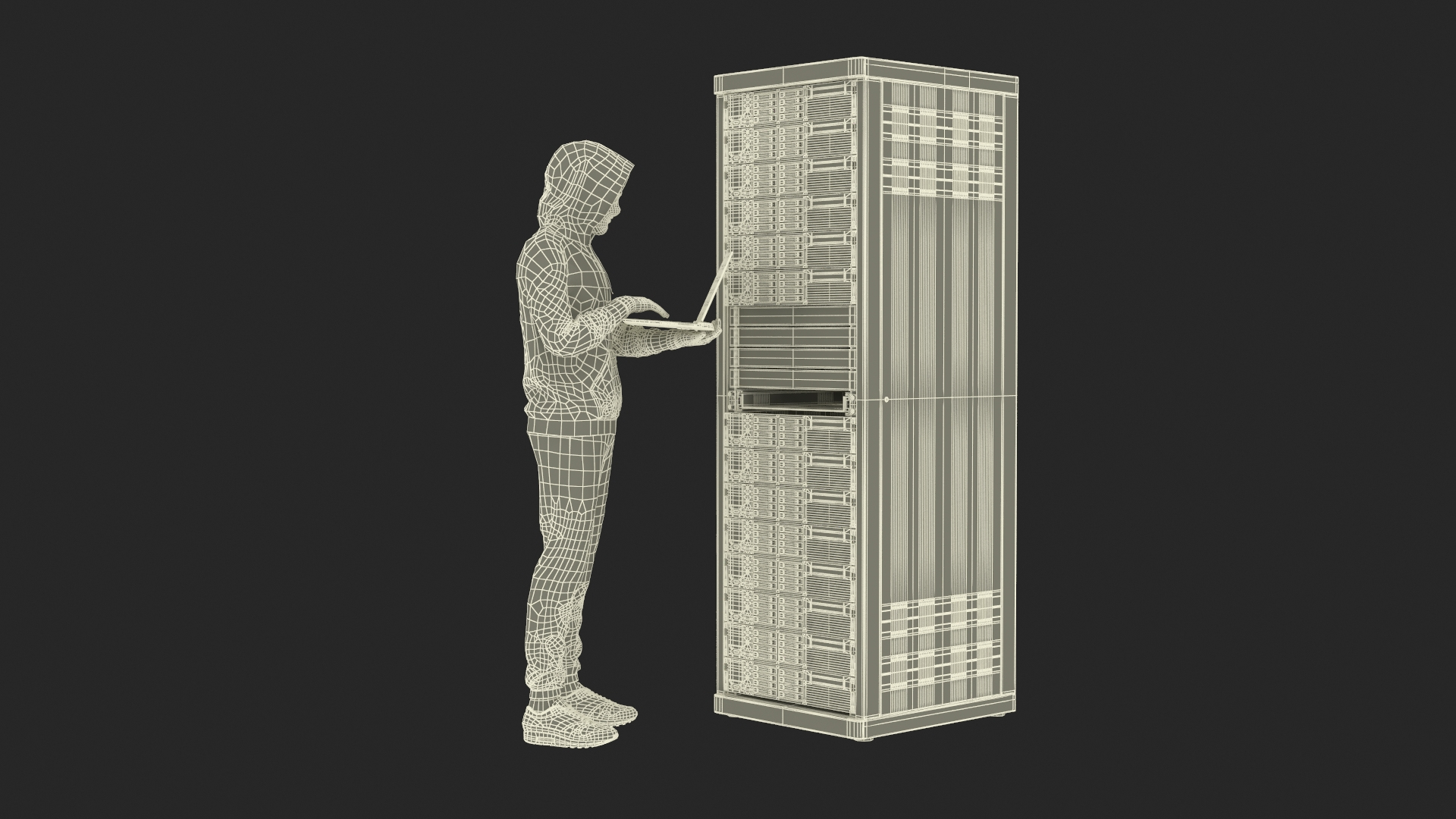 3D Hacker Working With Server - TurboSquid 2327319