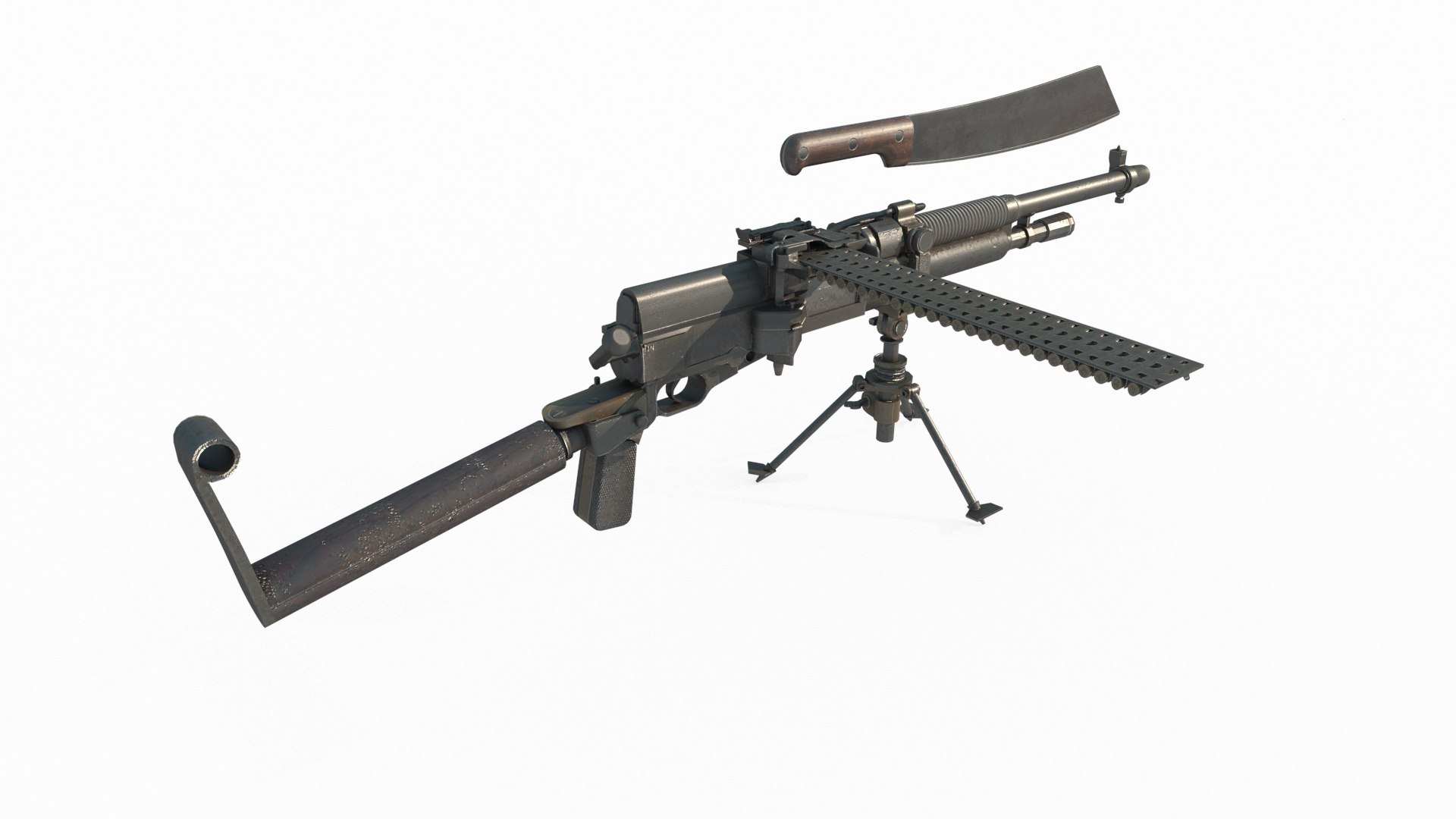 Old Style Heavy Machine Gun Machete Model TurboSquid 2193437