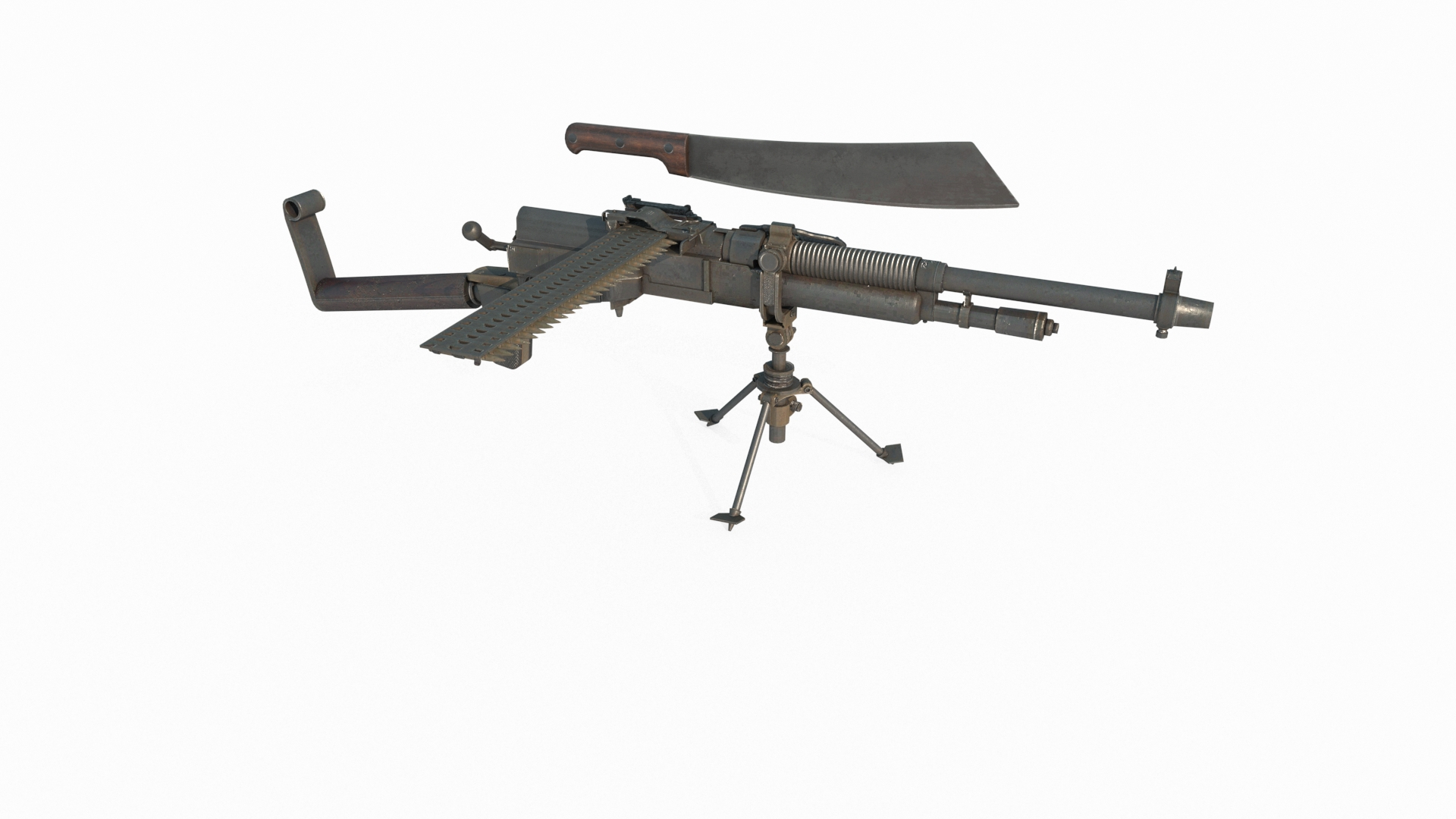 Old Style Heavy Machine Gun Machete Model TurboSquid 2193437