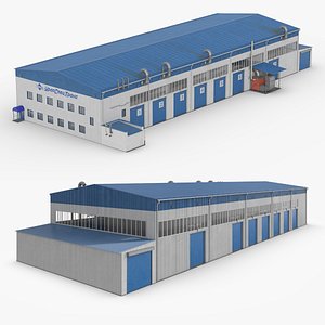 Freight Terminal Loading Area UralSpetsTrans Rigged 3D model