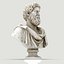 Busto di Marco Aurelio Low Poly Game Ready UHD STL 3D Print Ready 4K PBR Textures