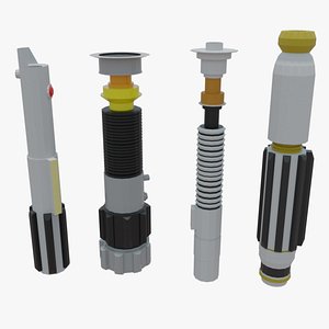 4-Lightsaber Pack 3D model