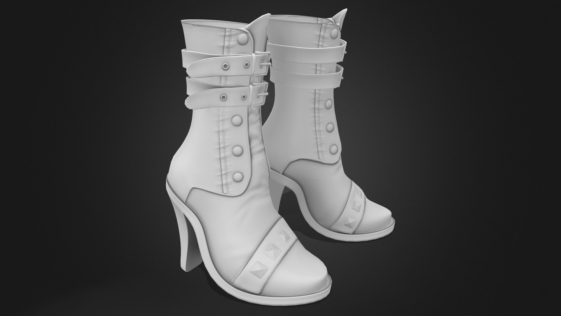 Medieval High Heels Black Leather Straps Boots 3D model https://p.turbosquid.com/ts-thumb/7J/jFVYdD/UU/previewao/png/1684416400/1920x1080/fit_q87/7cf3ca126ef478e1c1fd8187e4751317e9d1a0fe/previewao.jpg