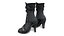Medieval High Heels Black Leather Straps Boots