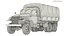 GMC CCKW-353 Military Cargo Truck with Canvas Cover Green Vintage