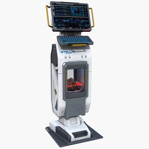 3D sci-fi analyzer console model