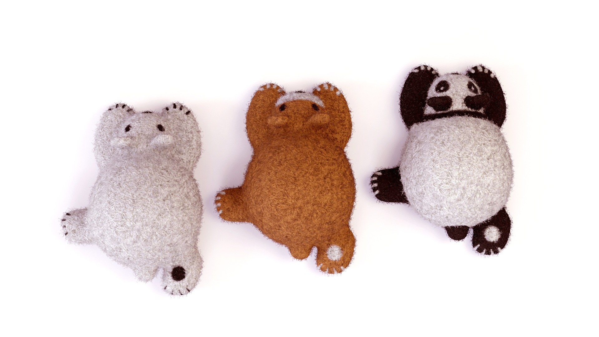 Felt toys bears 3D model - TurboSquid 1998432