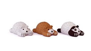 Felt toys bears 3D model