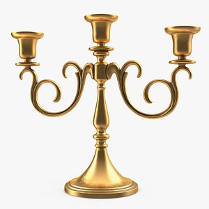 3D gold candlestick