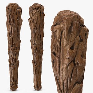 3D Prehistoric Wooden Caveman Club model