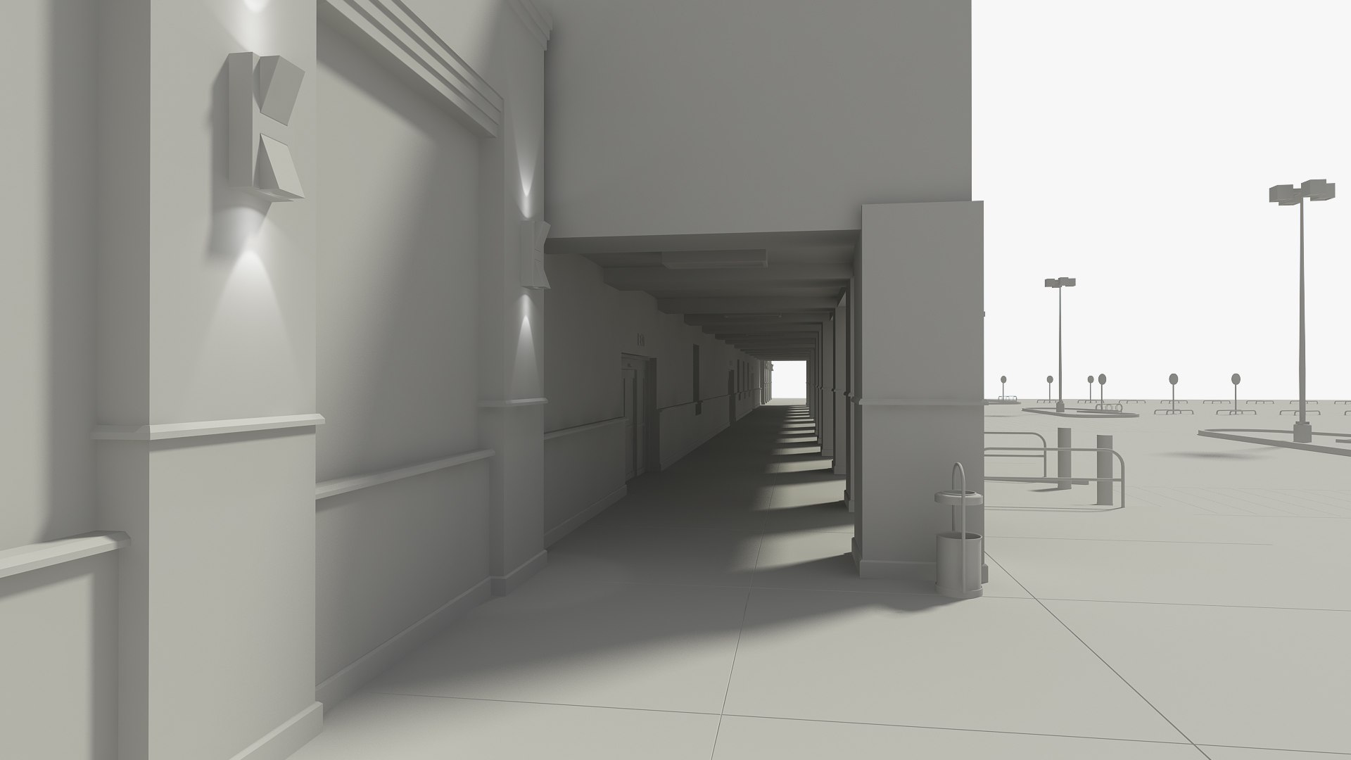 3D Retail Store Building - No Textures Model - TurboSquid 1970206