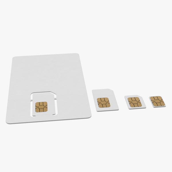 different sizes sim cards 3D model