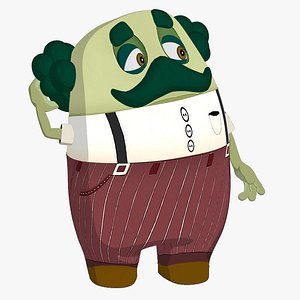 Low-Poly Rigged Dad Bean Character