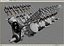 3d model v8 engine - fx
