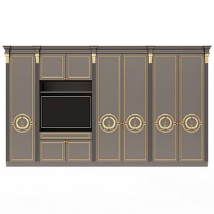 3D Classic Wardrobe Furniture 0401 Black