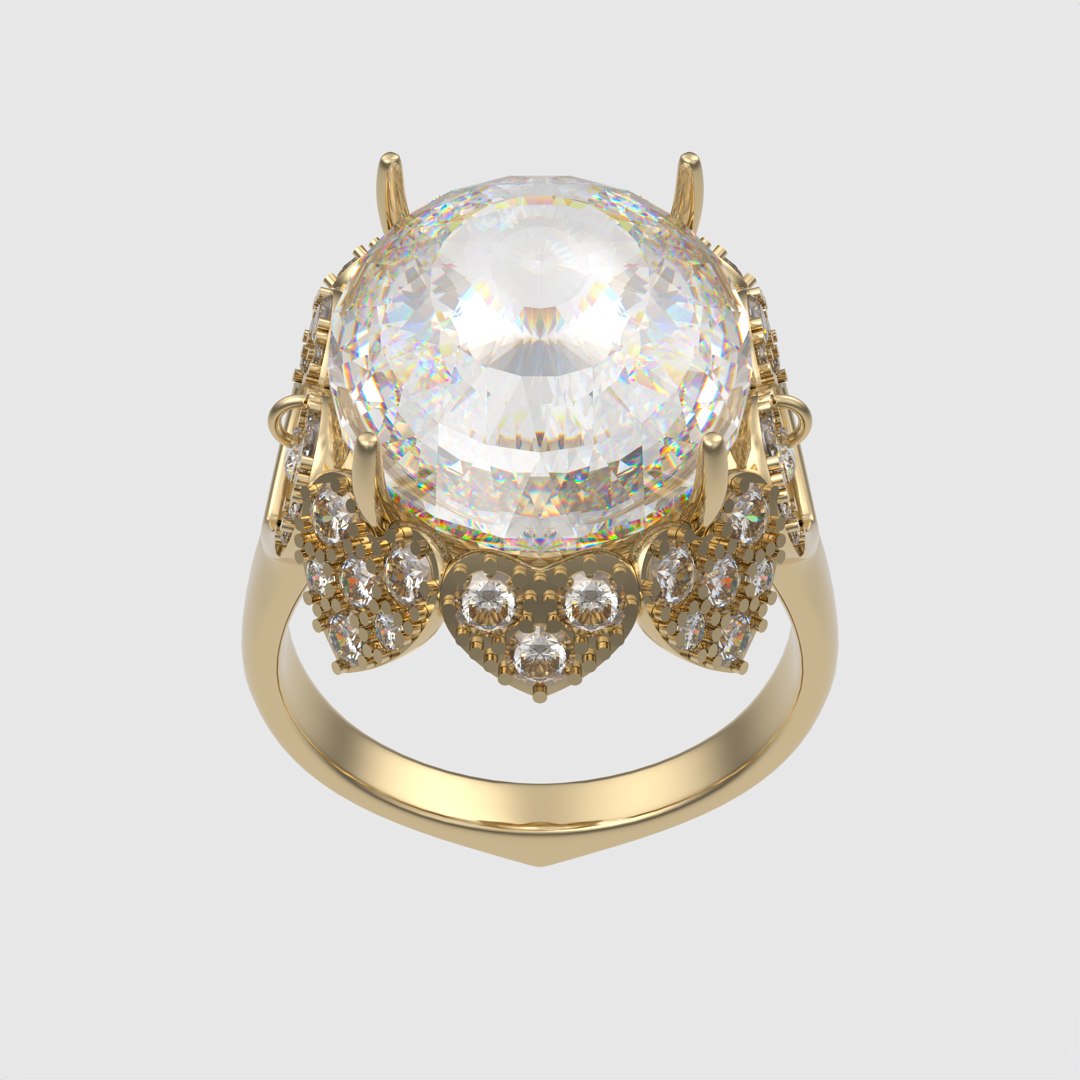 Luxury Radiant Halo Ring JDBCo Model - TurboSquid 2339886