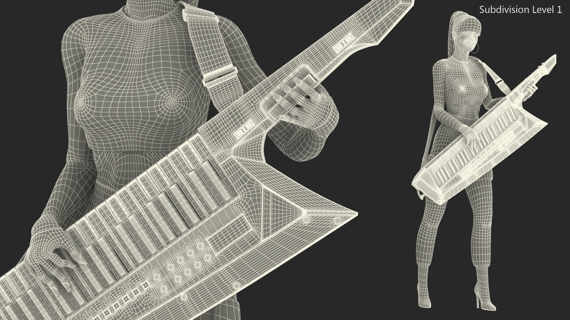 Woman with Keytar 3D https://p.turbosquid.com/ts-thumb/7K/FceYIW/06/womanwithkeytarvray3dmodel025/jpg/1631751929/1920x1080/fit_q87/f94edb3ab99823e6874ade32e7ef38f171855414/womanwithkeytarvray3dmodel025.jpg