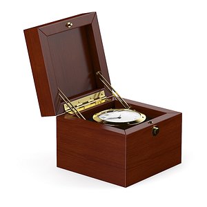 3d golden watch wooden box