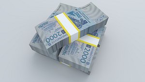 West African States Benin 2000 Francs 2024 Banknote 3D Model