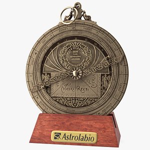3D Astrolabe with Wooden Stand