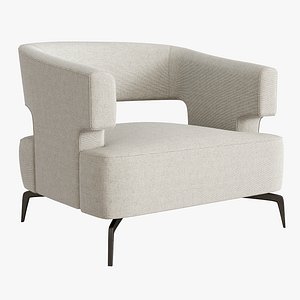 Holly Hunt Minerva lounge Chair grey model 3D model