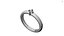 STL 3DM Print Ready Women Diamond Ring Lightweight Printable