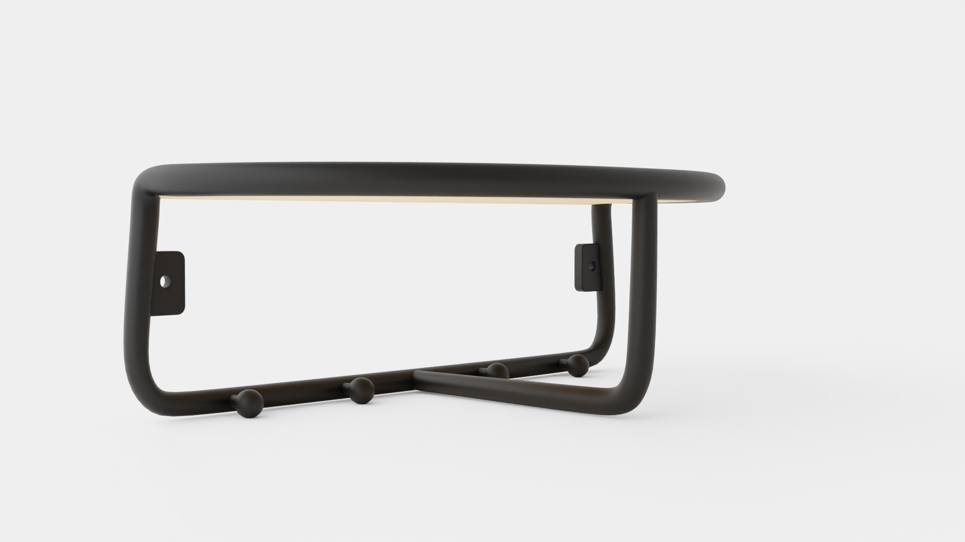 3D Wooden Hat Rack Black - TurboSquid 2246672