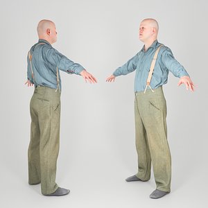 photogrammetry man shirt pants 3D model