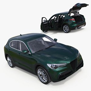 Modern Urban Green Crossover Rigged for Maya