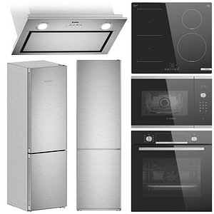 3D Set of Bosch kitchen appliances