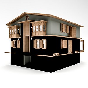 3D bohemian villa Low-poly