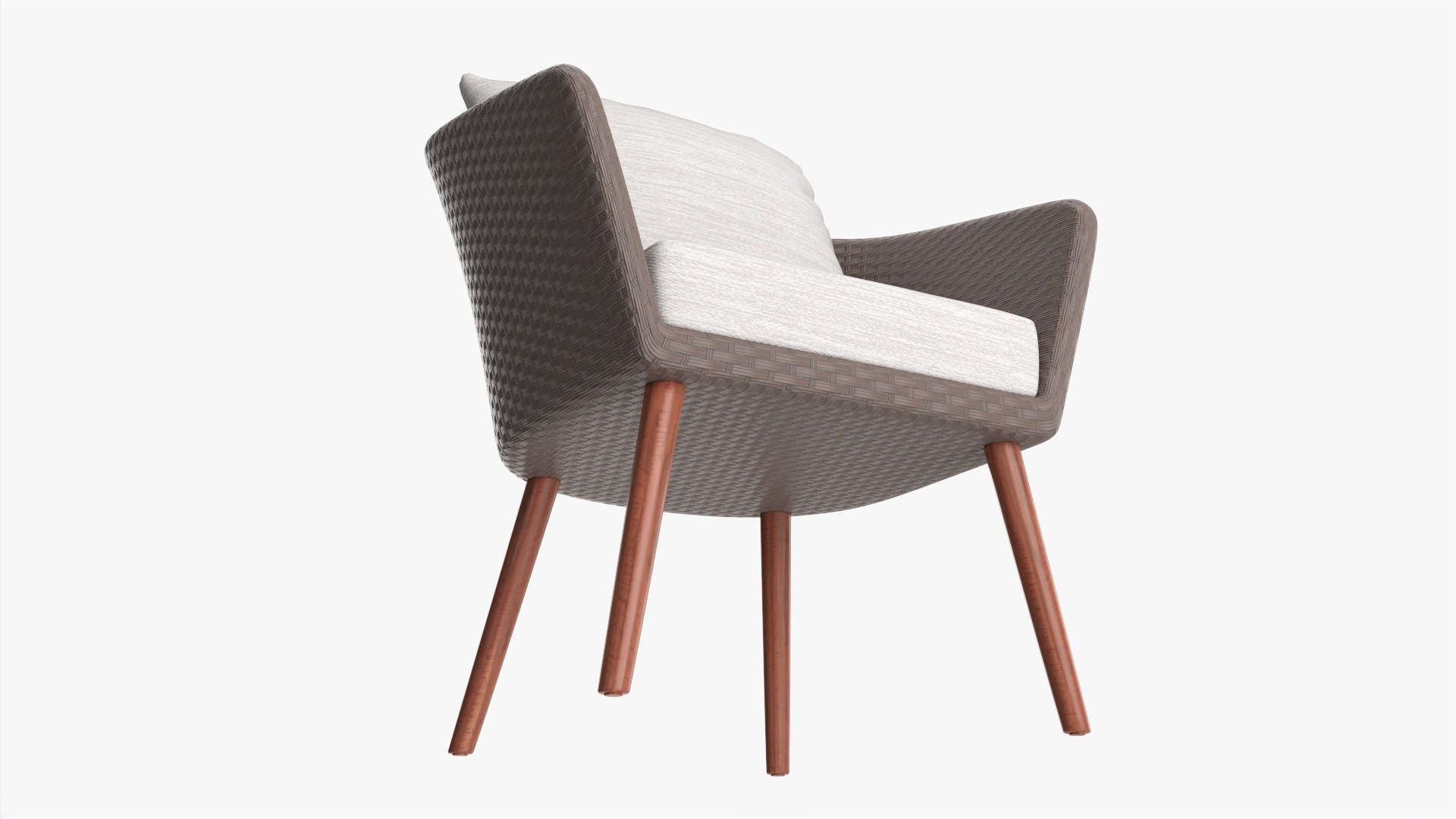 3D Brown wicker chair with cushions TurboSquid 1866992