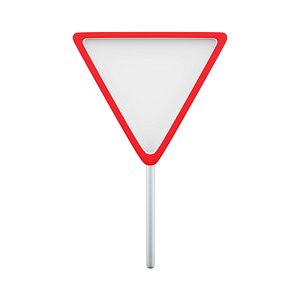 Road sign give way cartoon icon