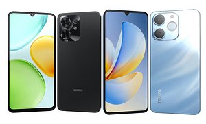 3D Realme P4 Lite Sea Blue And Honor Play 60A Black
