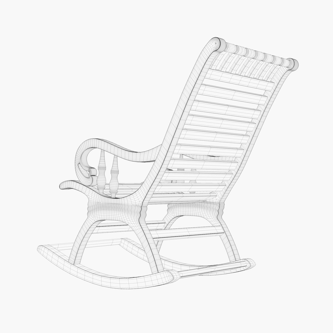 3D Rocking Chair - Wooden - TurboSquid 1996920