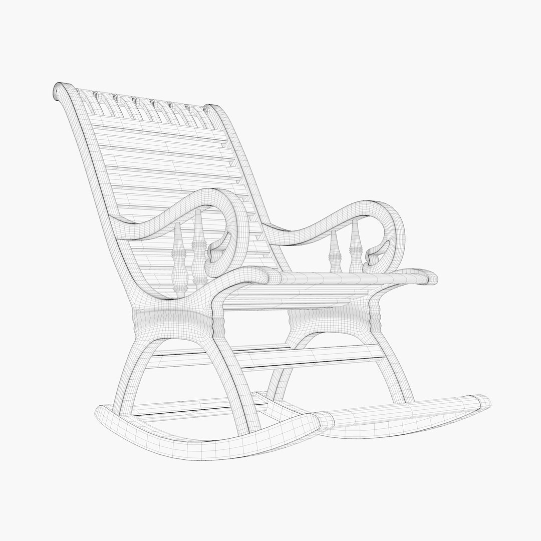 3D Rocking Chair - Wooden - TurboSquid 1996920