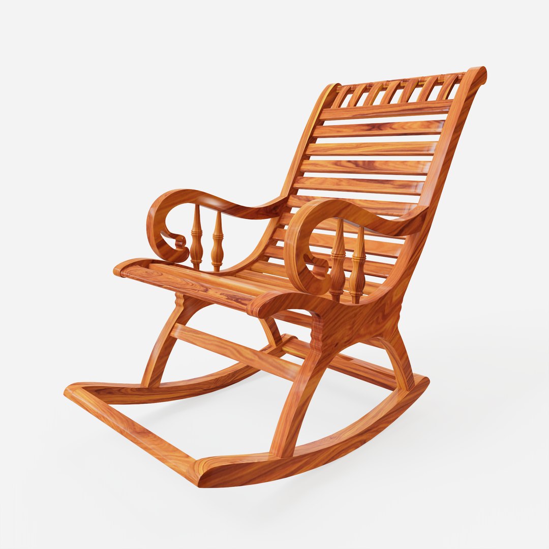 3D Rocking Chair Wooden TurboSquid 1996920