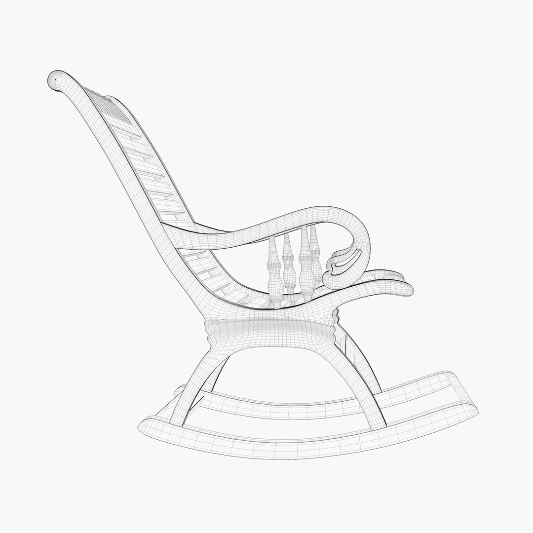 3D Rocking Chair - Wooden - TurboSquid 1996920