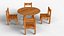 Game Ready Round Wooden Dining Set 3D