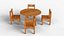 Game Ready Round Wooden Dining Set 3D