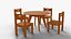 Game Ready Round Wooden Dining Set 3D