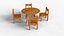 Game Ready Round Wooden Dining Set 3D
