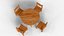 Game Ready Round Wooden Dining Set 3D