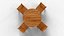 Game Ready Round Wooden Dining Set 3D