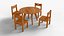 Game Ready Round Wooden Dining Set 3D