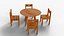 Game Ready Round Wooden Dining Set 3D