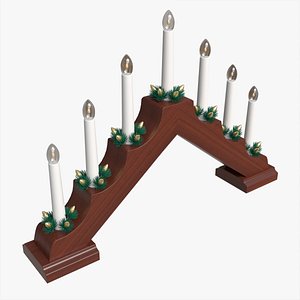 3D Advent 7-light Candlestick Arc 01