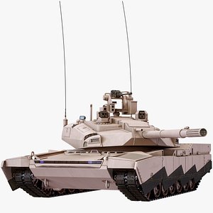 Rigged Abrams-X Main US Battle Tank Sand Desert Camouflage PBR